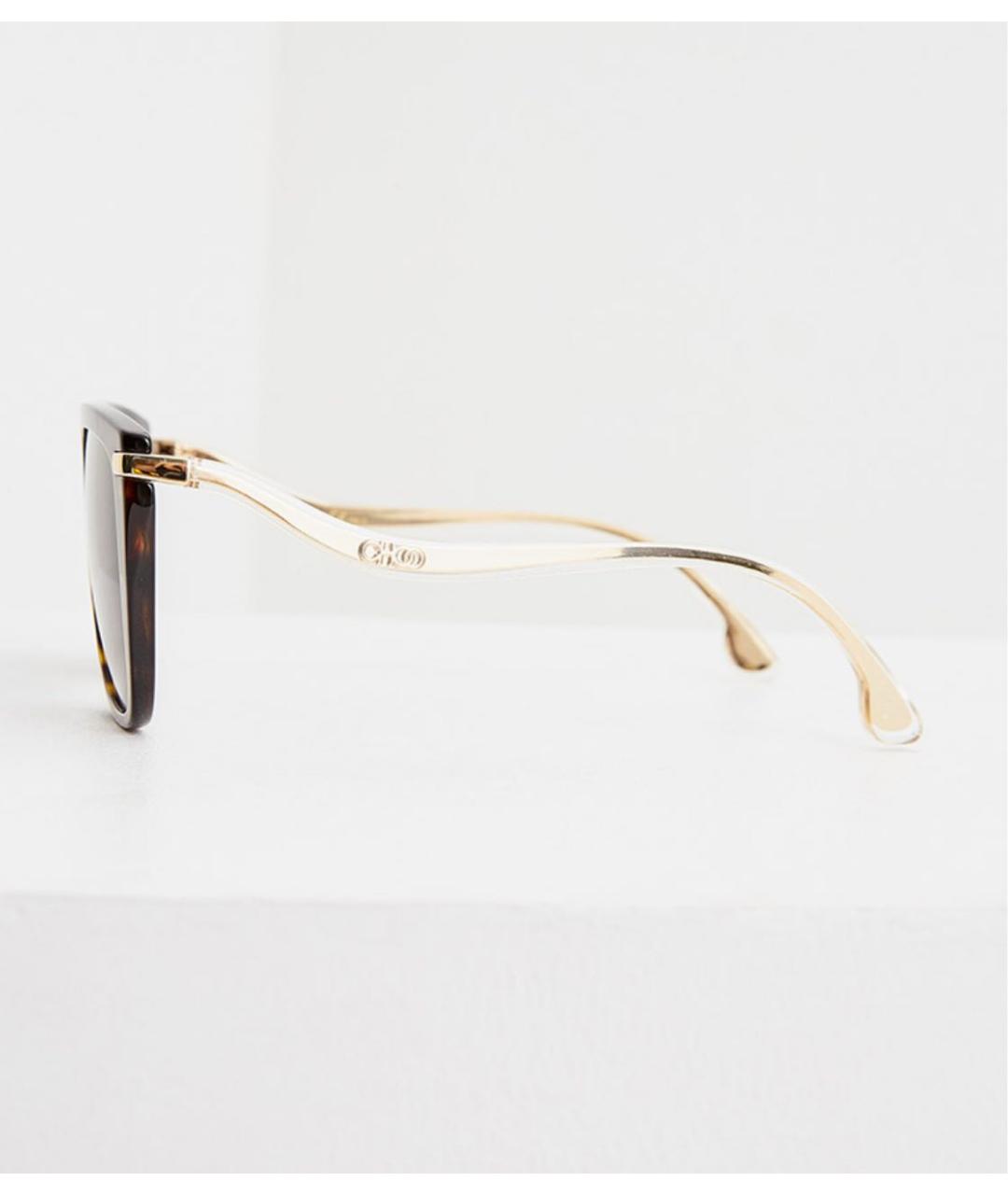 JIMMY CHOO Коричневые пластиковые солнцезащитные очки, фото 4