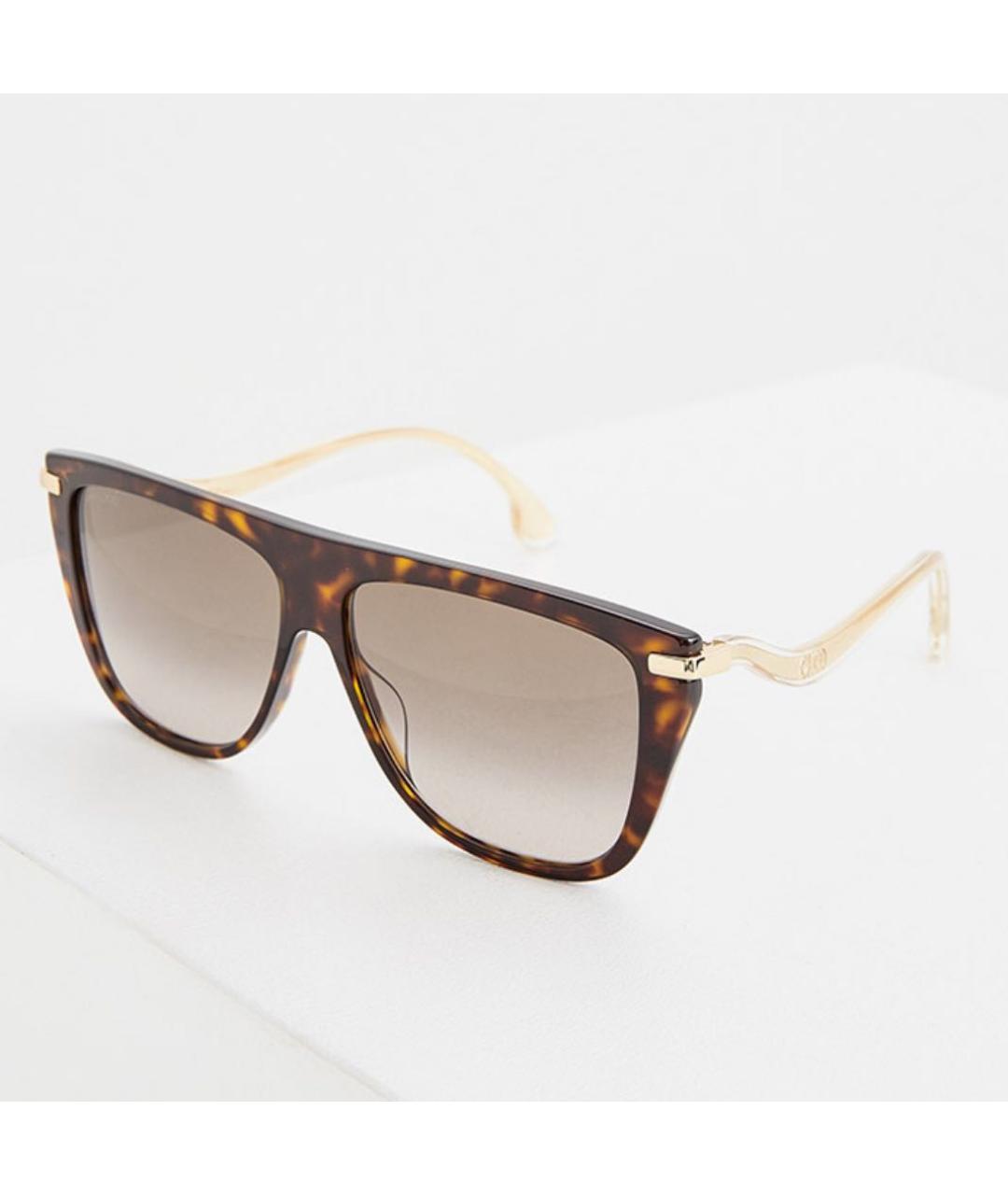 JIMMY CHOO Коричневые пластиковые солнцезащитные очки, фото 6
