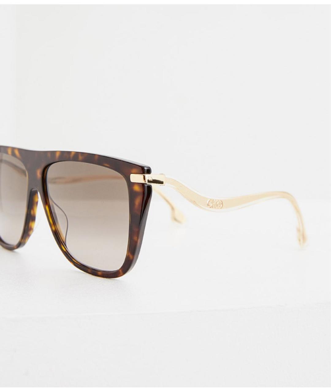 JIMMY CHOO Коричневые пластиковые солнцезащитные очки, фото 3