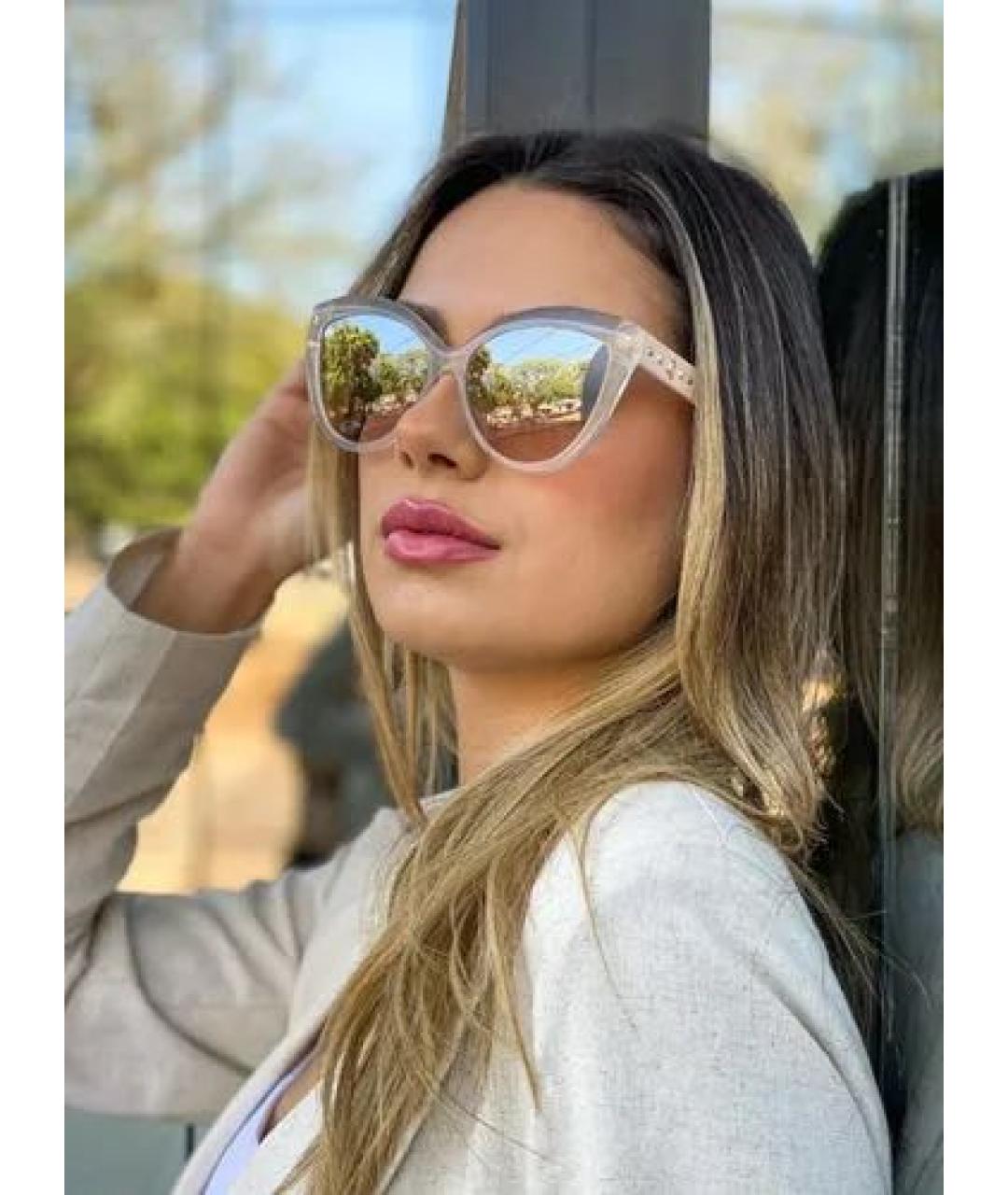 JIMMY CHOO Бежевые пластиковые солнцезащитные очки, фото 2