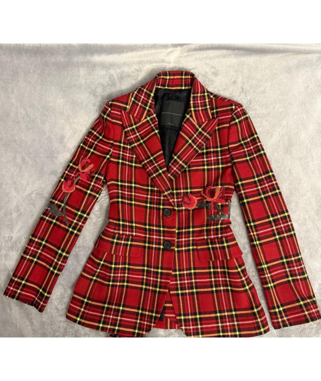 ERMANNO SCERVINO Красный шерстяной костюм с брюками, фото 9