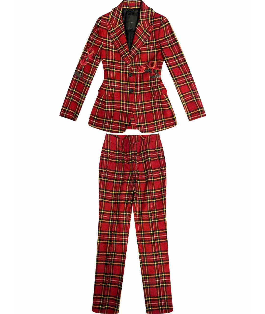 ERMANNO SCERVINO Красный шерстяной костюм с брюками, фото 1