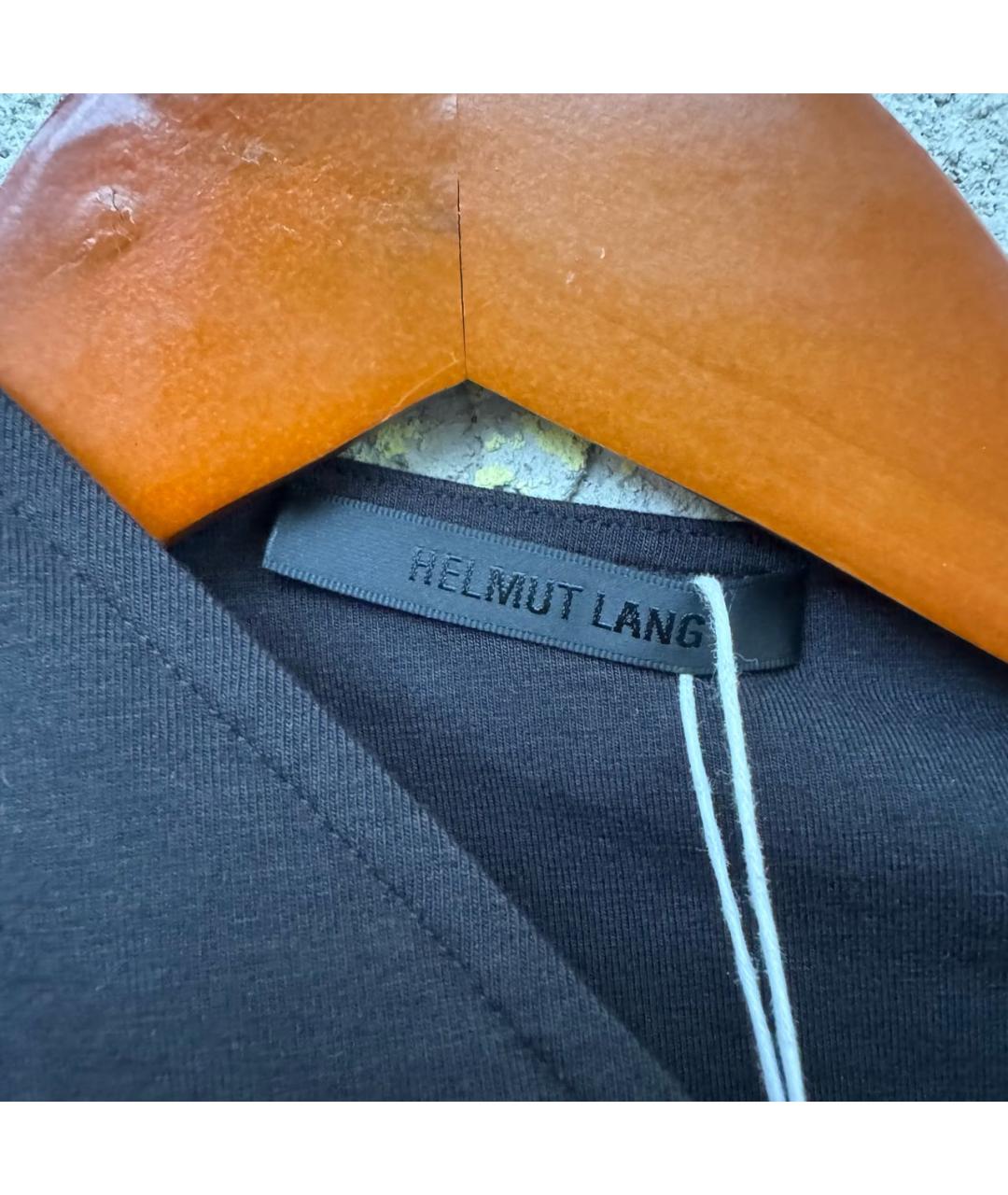 HELMUT LANG Черное хлопковое повседневное платье, фото 5