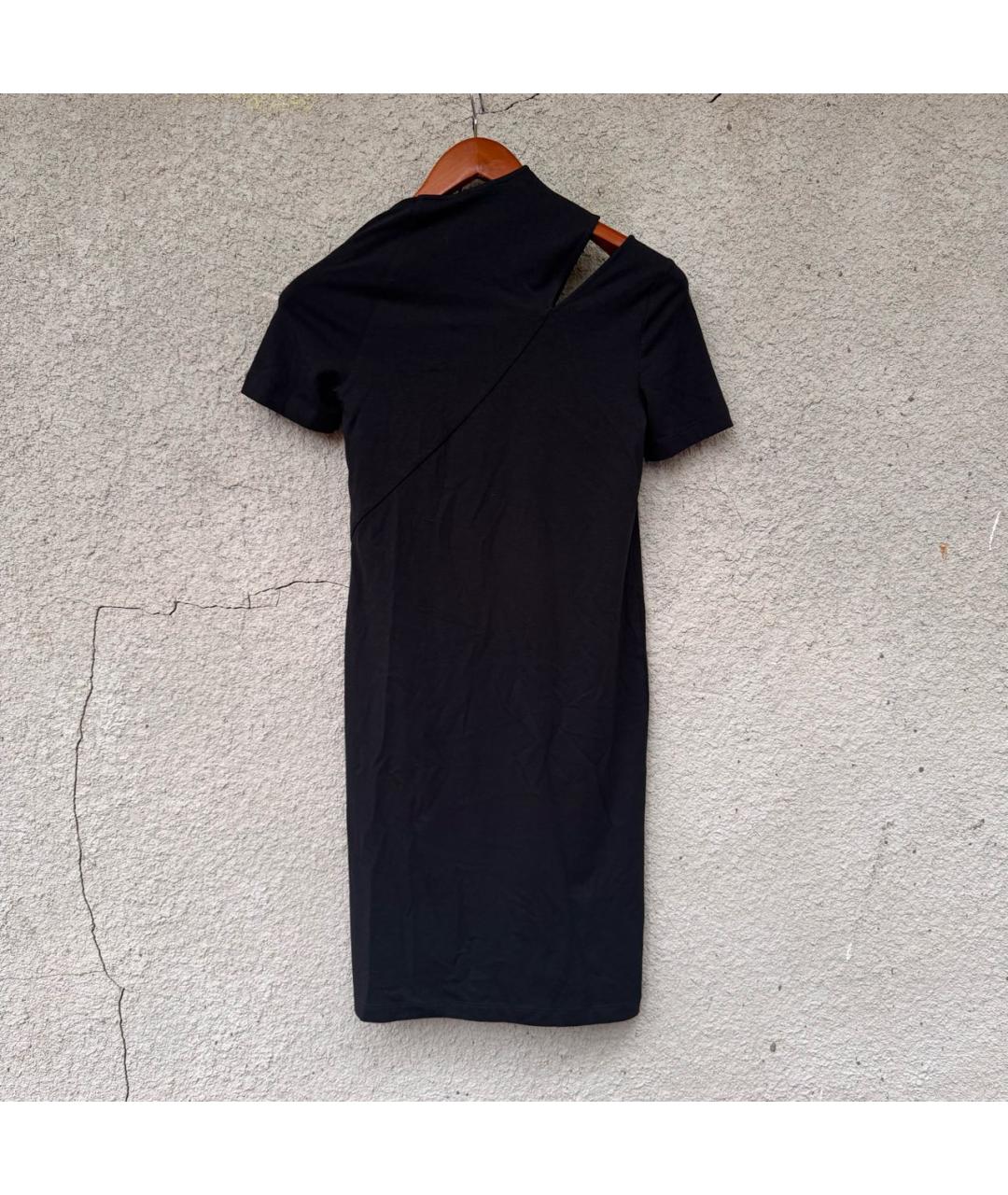 HELMUT LANG Черное хлопковое повседневное платье, фото 3