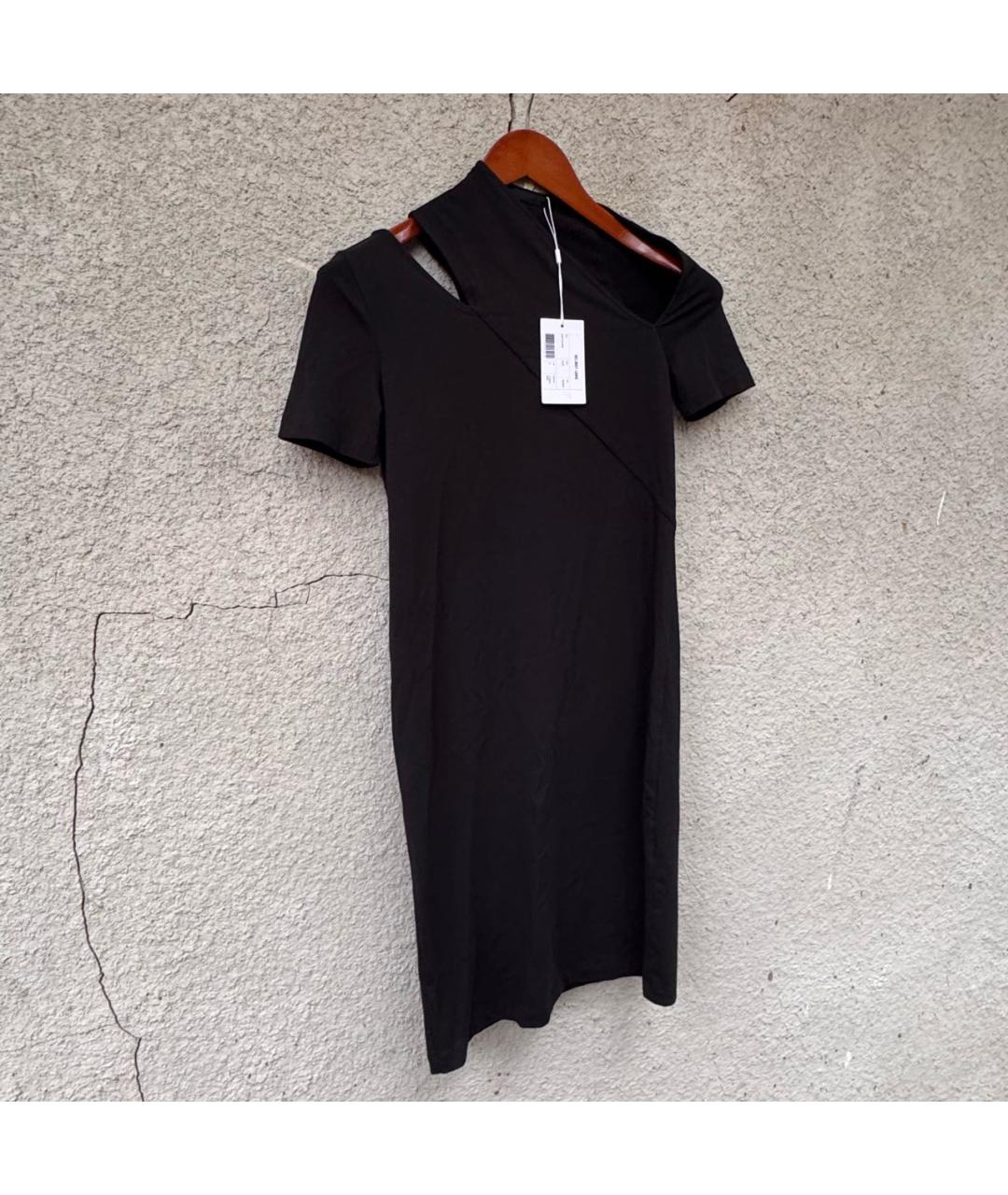 HELMUT LANG Черное хлопковое повседневное платье, фото 8