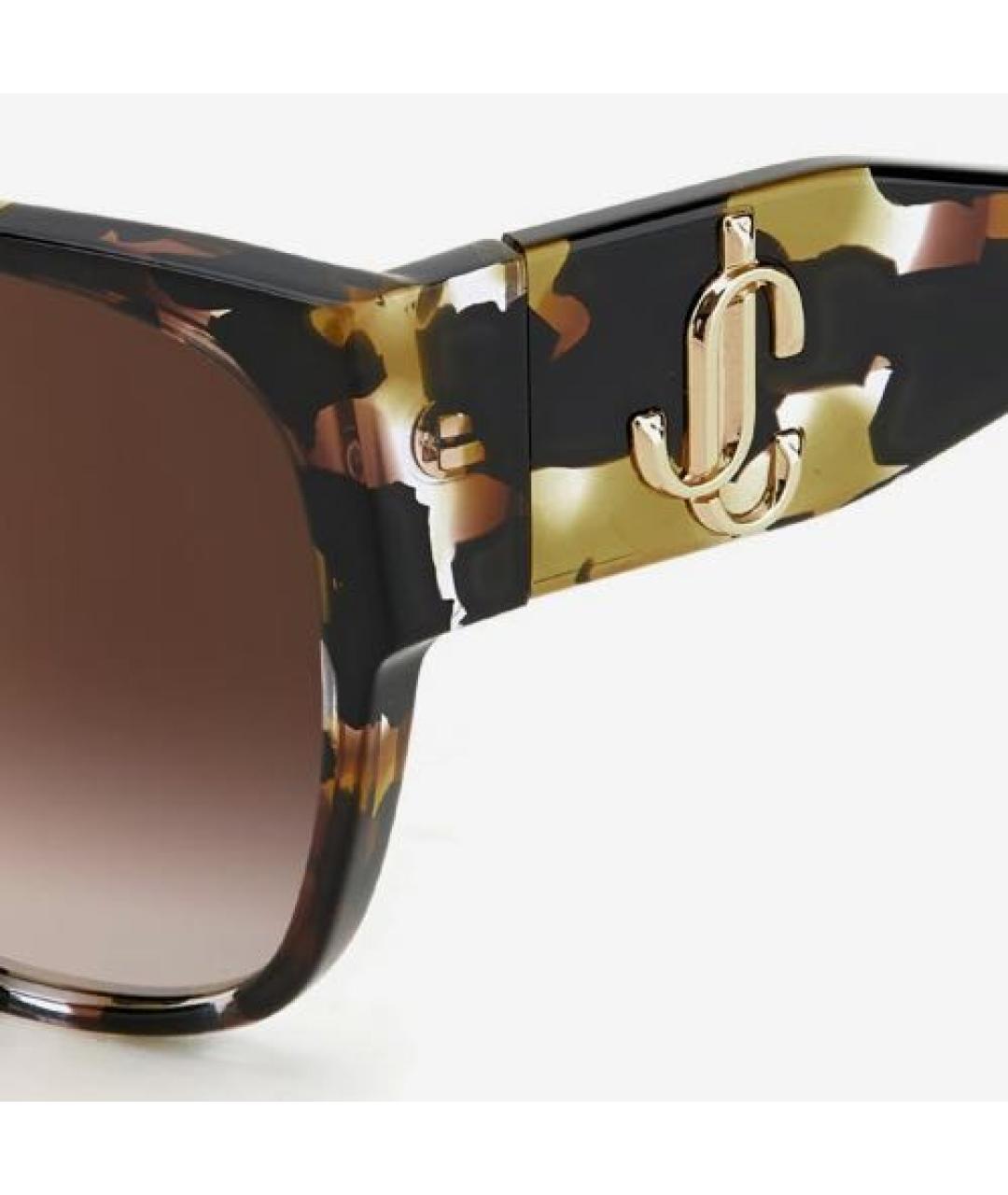 JIMMY CHOO Коричневые пластиковые солнцезащитные очки, фото 2