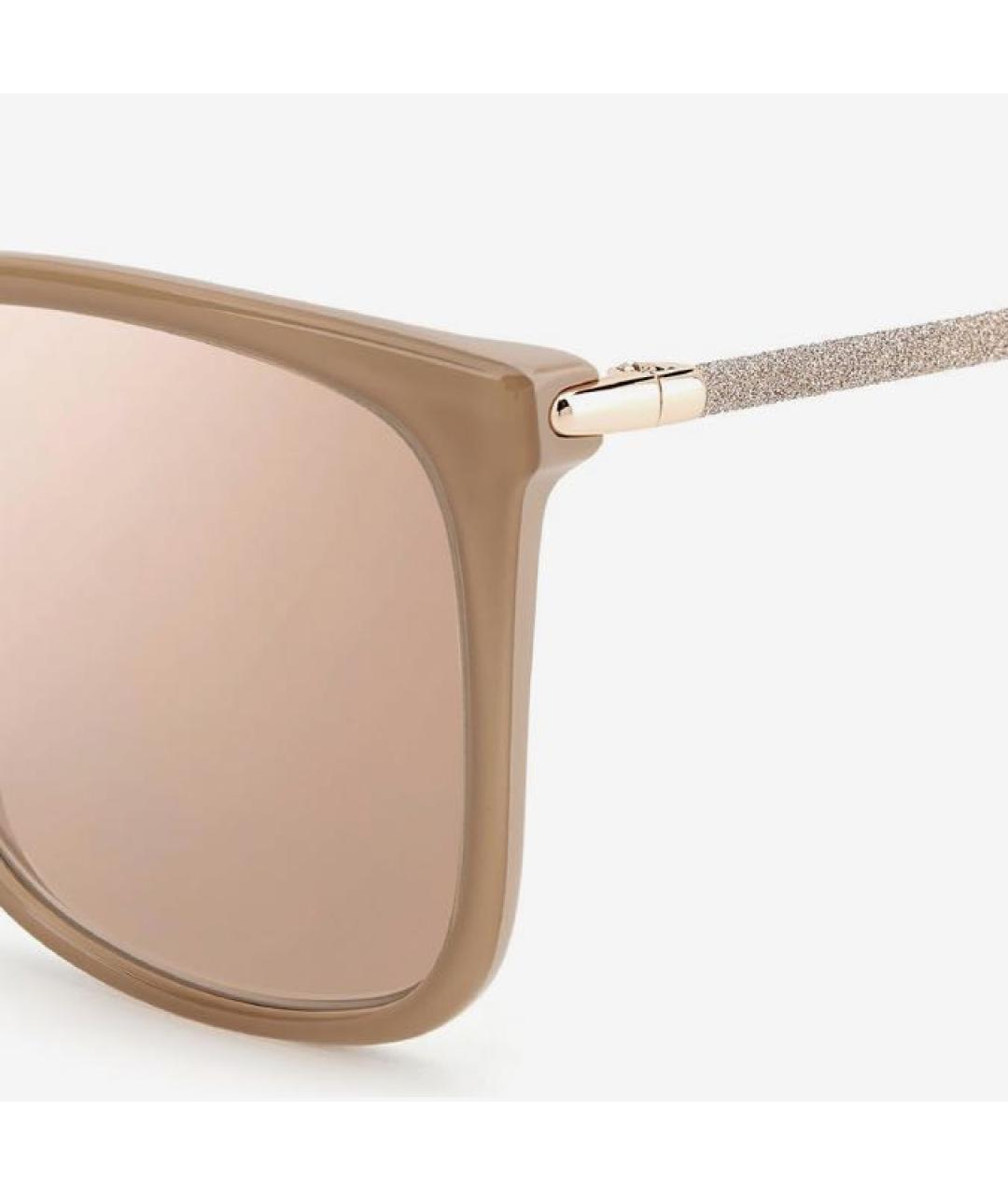 JIMMY CHOO Бежевые пластиковые солнцезащитные очки, фото 6