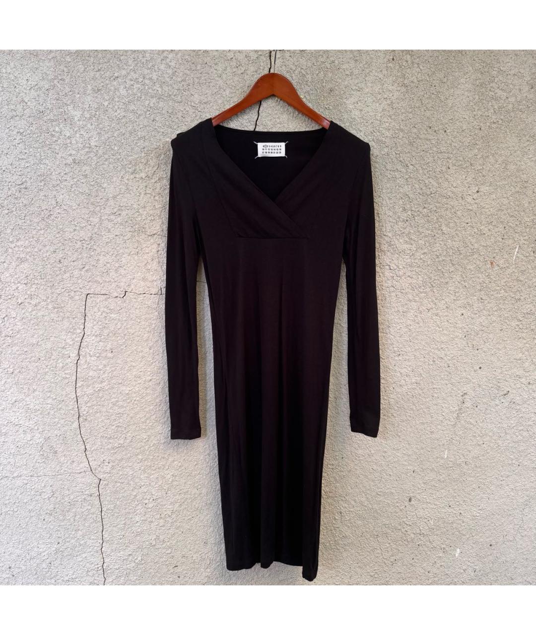 MAISON MARGIELA Черное шерстяное вечернее платье, фото 9