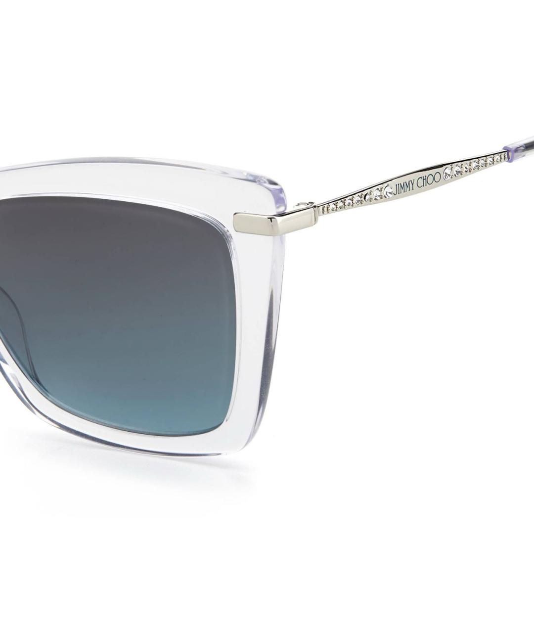JIMMY CHOO Серебряные пластиковые солнцезащитные очки, фото 4