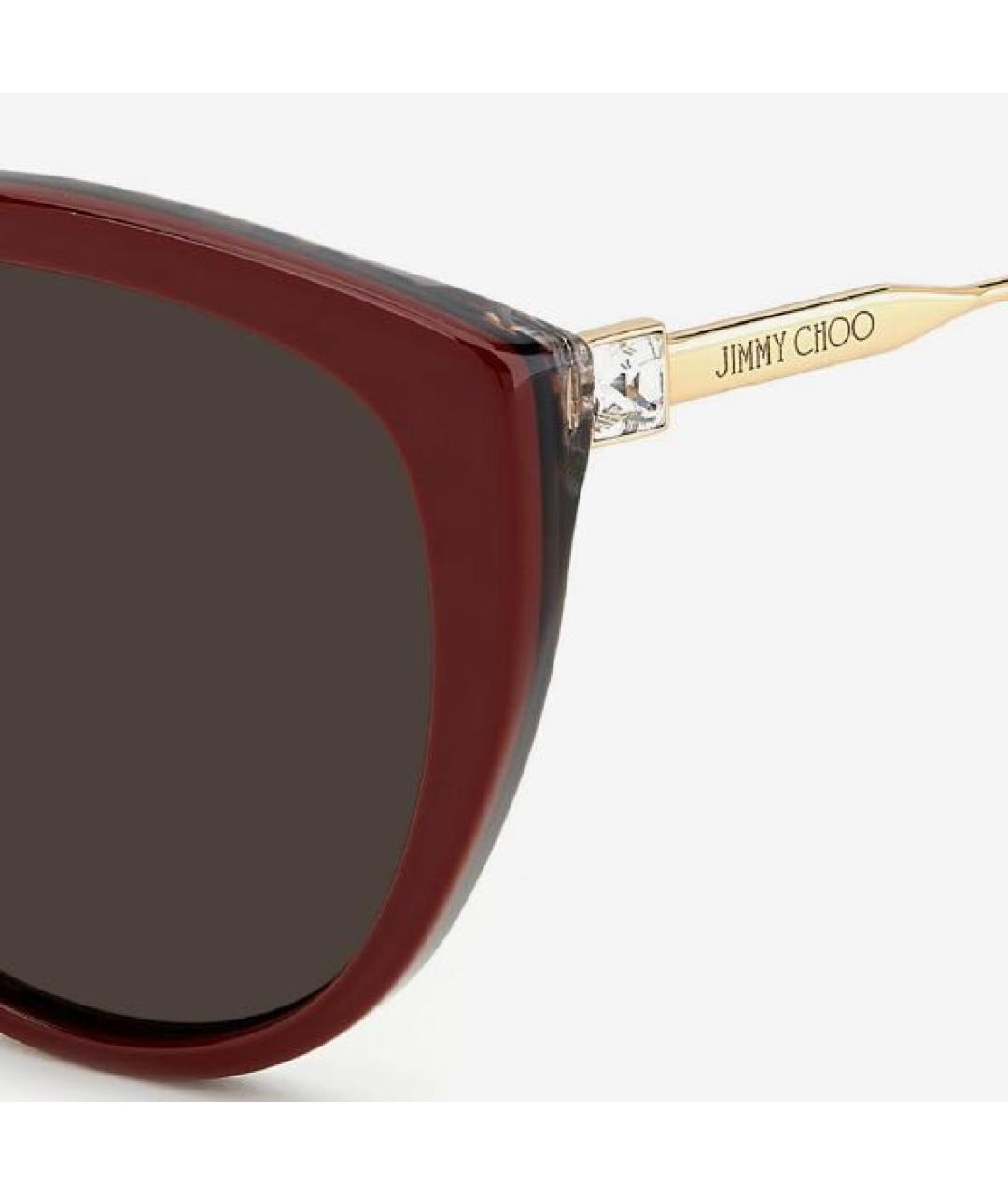 JIMMY CHOO Бордовые пластиковые солнцезащитные очки, фото 3