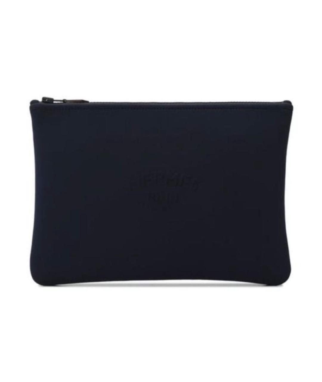 HERMES Темно-синяя тканевая косметичка, фото 1
