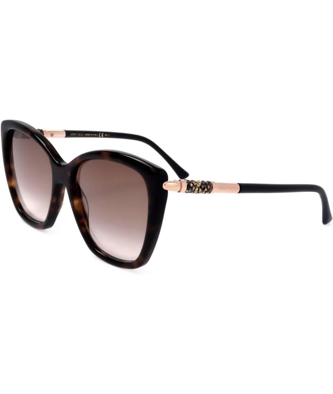 JIMMY CHOO Коричневые пластиковые солнцезащитные очки, фото 1