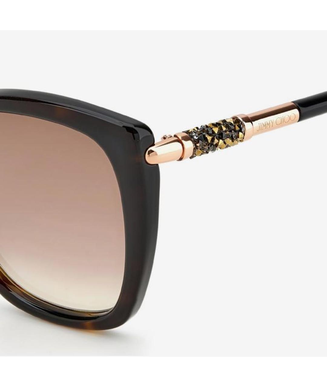 JIMMY CHOO Коричневые пластиковые солнцезащитные очки, фото 4
