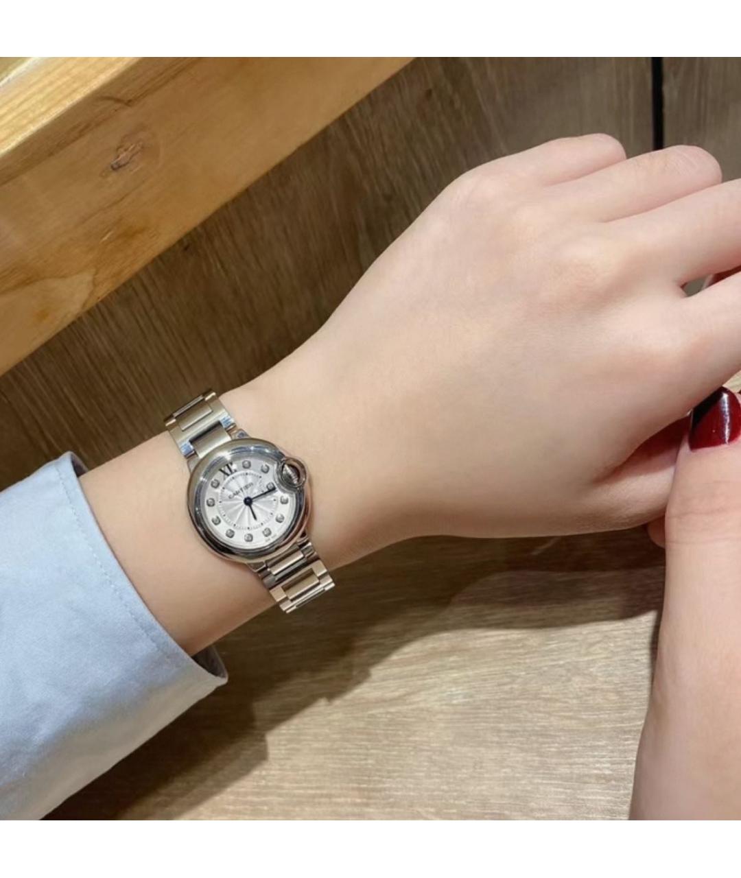 CARTIER Белые металлические часы, фото 6