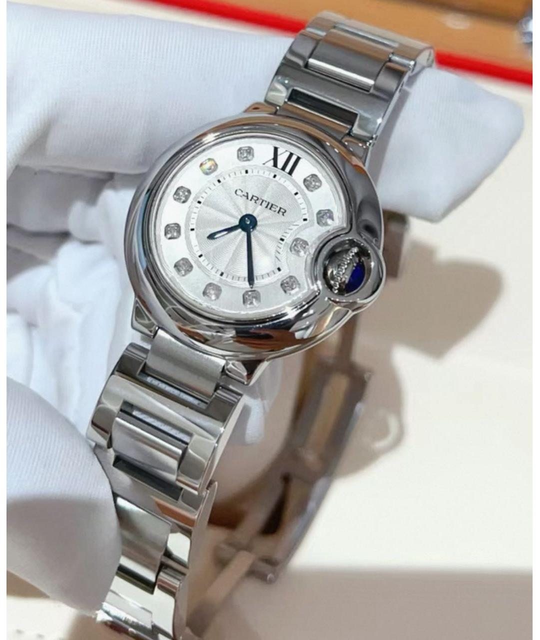 CARTIER Белые металлические часы, фото 3
