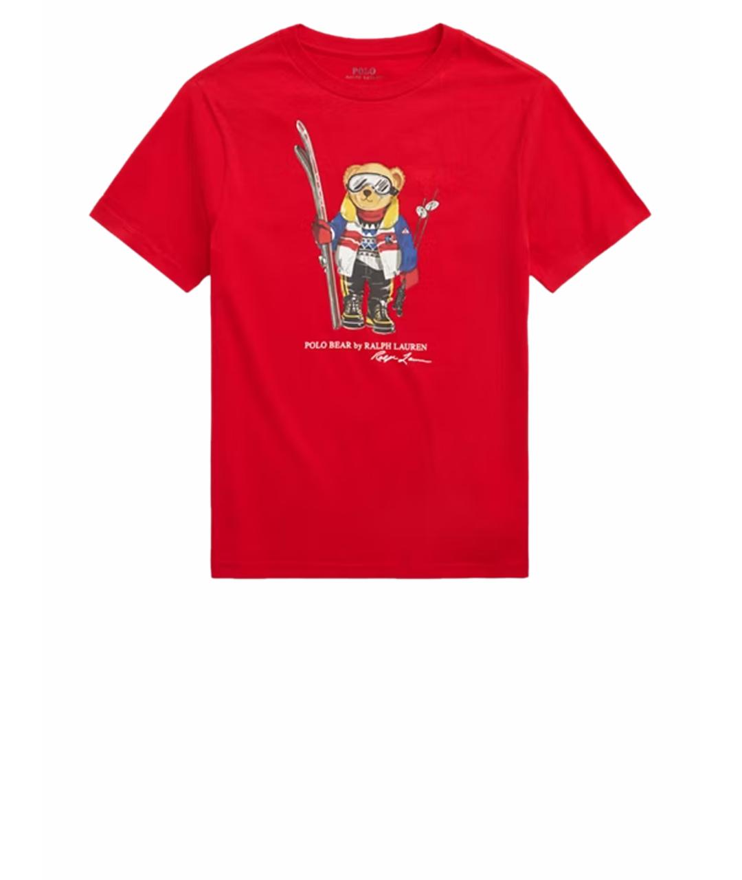 POLO RALPH LAUREN Красная хлопковая детская футболка, фото 1