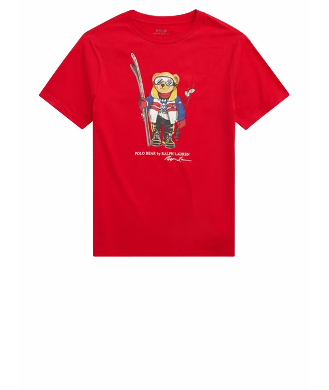 POLO RALPH LAUREN Красная хлопковая детская футболка, фото 5