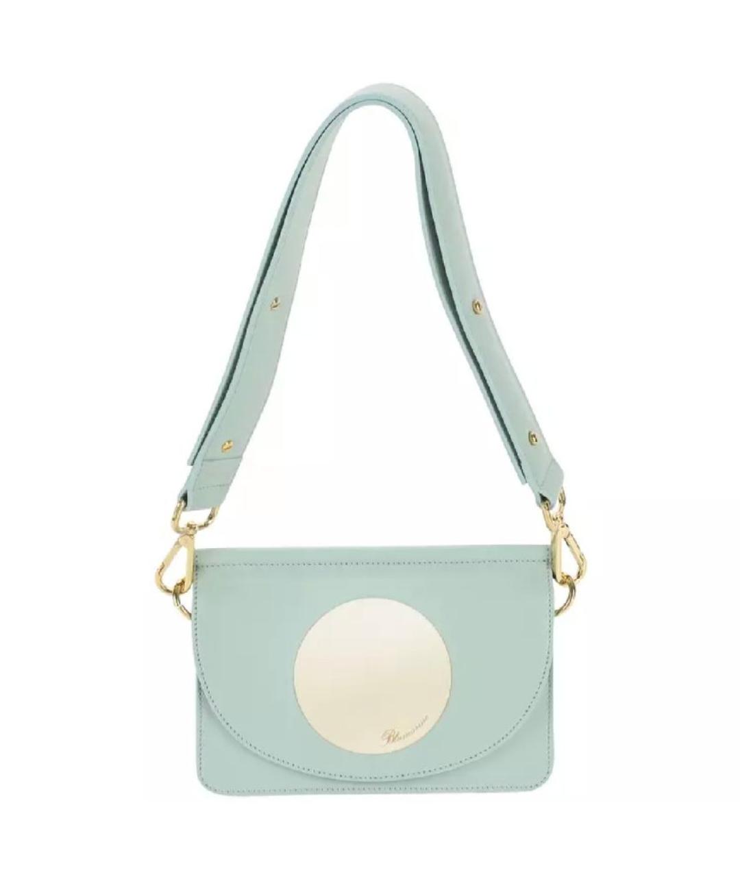 BLUMARINE Голубая кожаная сумка через плечо, фото 5