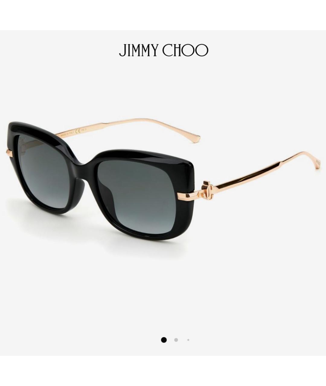 JIMMY CHOO Черные металлические солнцезащитные очки, фото 8