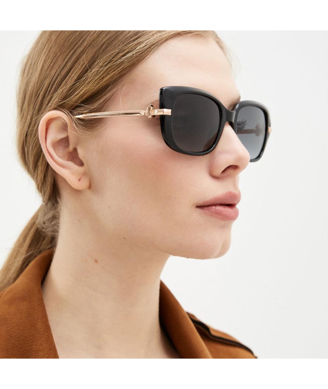 JIMMY CHOO Черные металлические солнцезащитные очки, фото 2