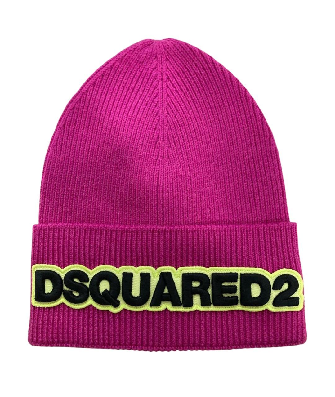 DSQUARED2 Фуксия шерстяная шапка, фото 1