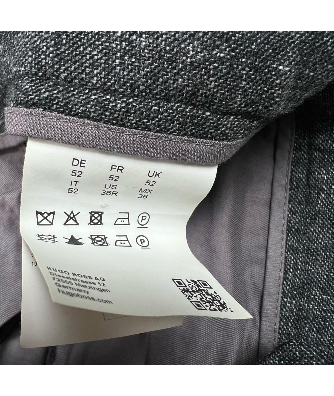 HUGO BOSS Антрацитовые шерстяные брюки чинос, фото 7