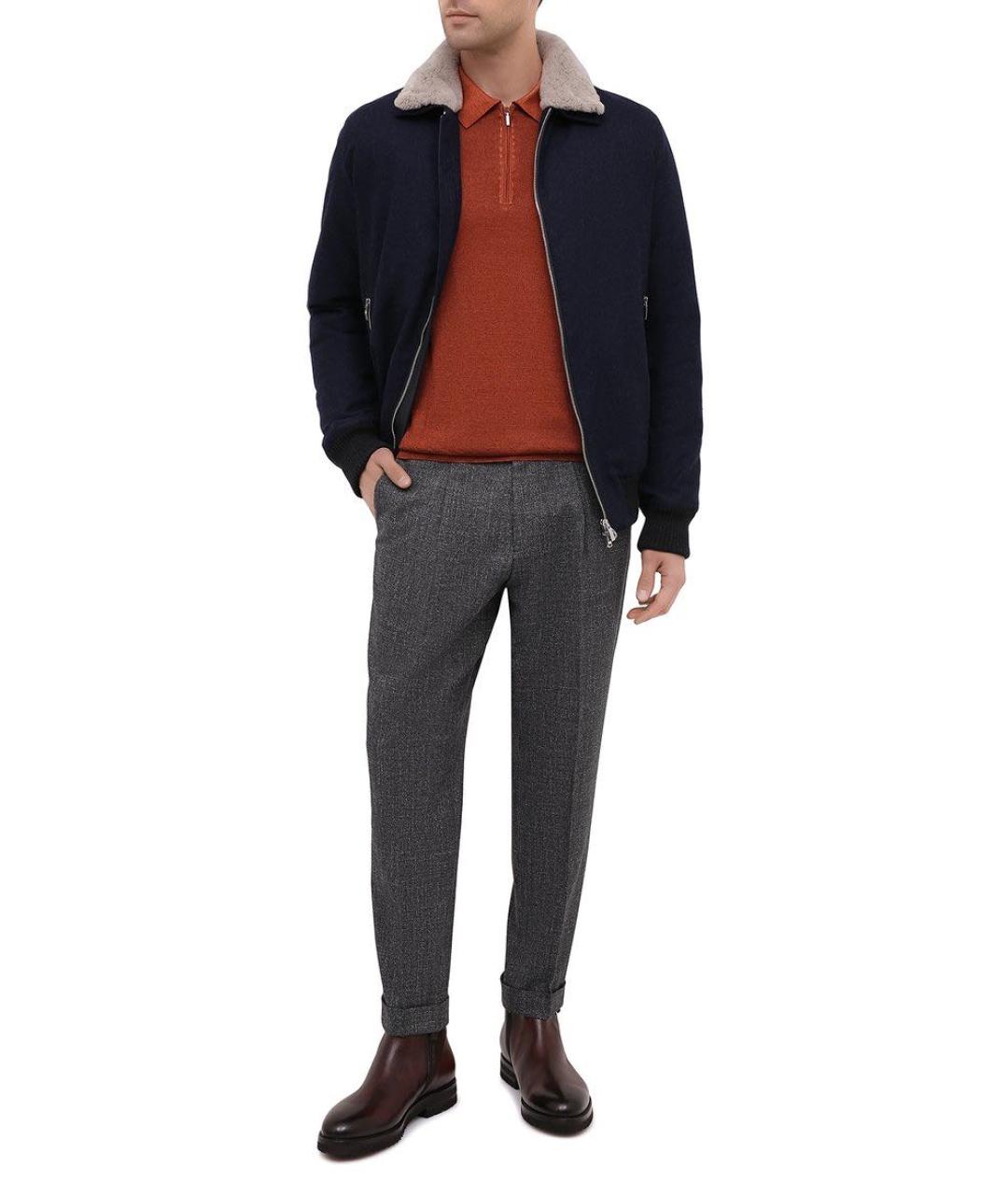 HUGO BOSS Антрацитовые шерстяные брюки чинос, фото 2