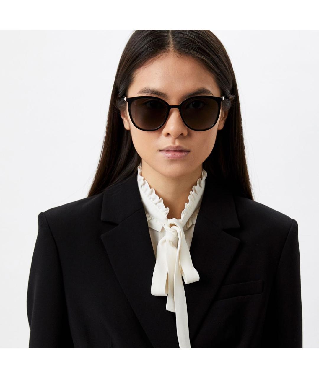 JIMMY CHOO Черные металлические солнцезащитные очки, фото 6