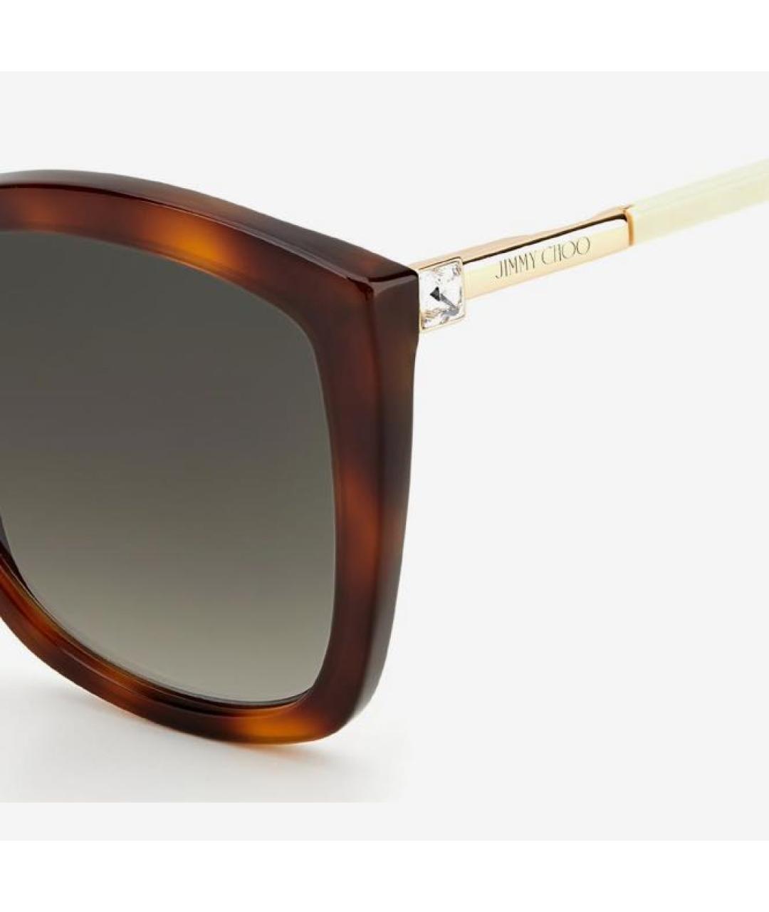 JIMMY CHOO Коричневые пластиковые солнцезащитные очки, фото 5