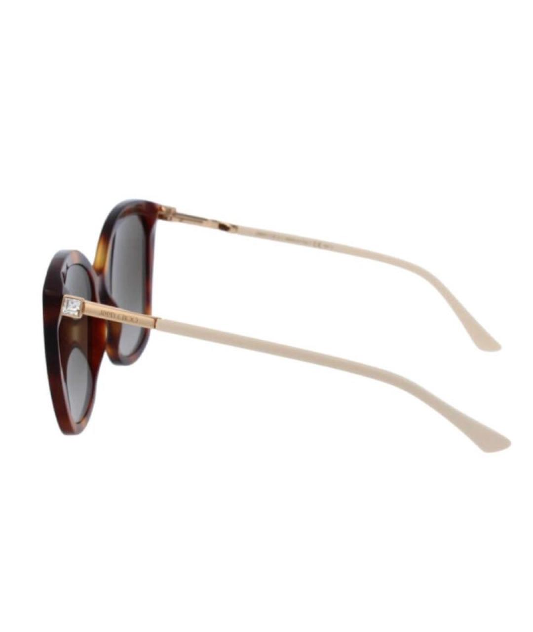 JIMMY CHOO Коричневые пластиковые солнцезащитные очки, фото 2
