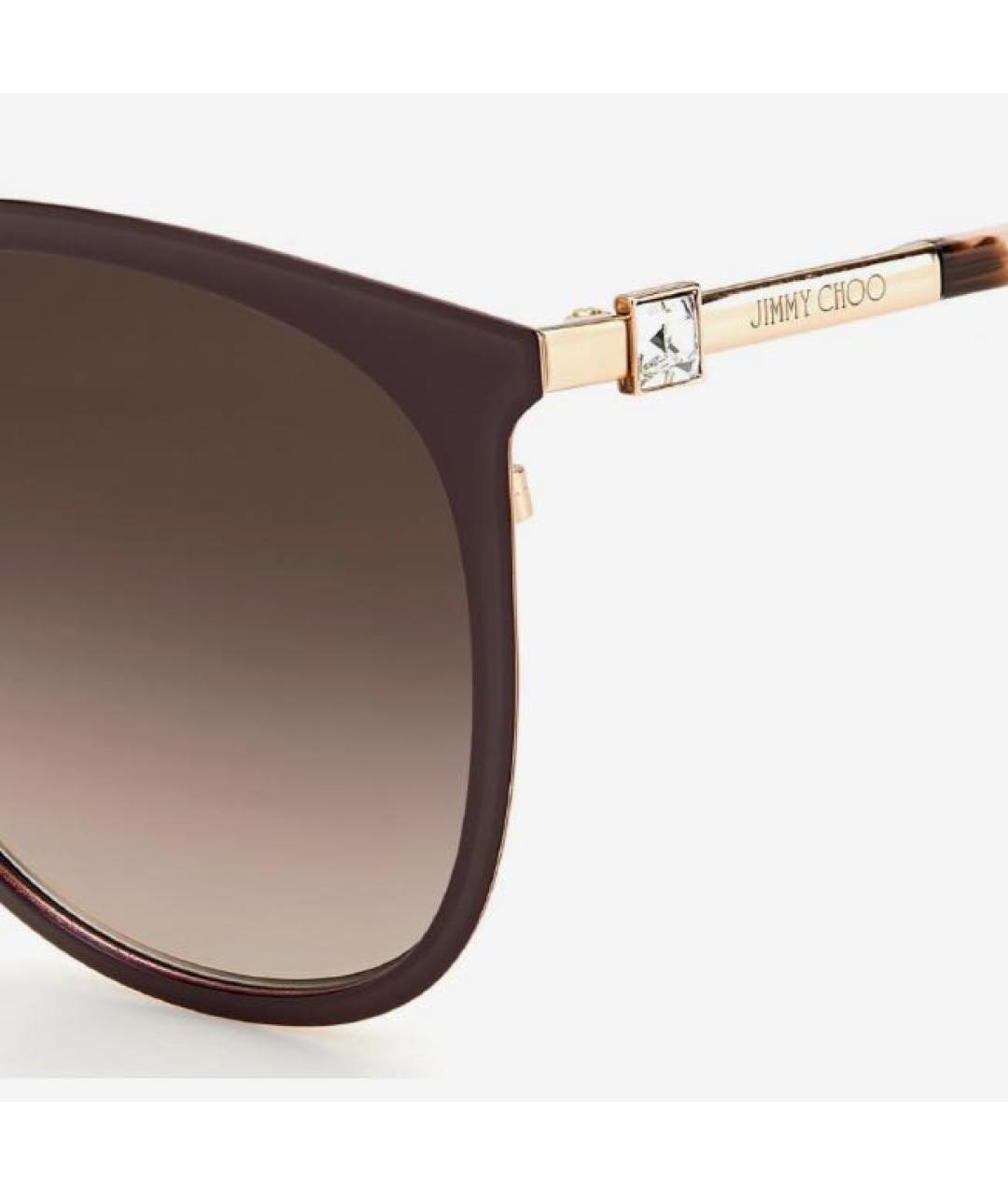 JIMMY CHOO Бордовые металлические солнцезащитные очки, фото 2