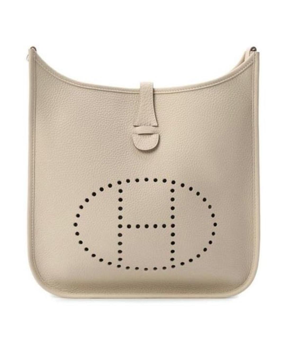 HERMES Бежевая кожаная сумка через плечо, фото 1