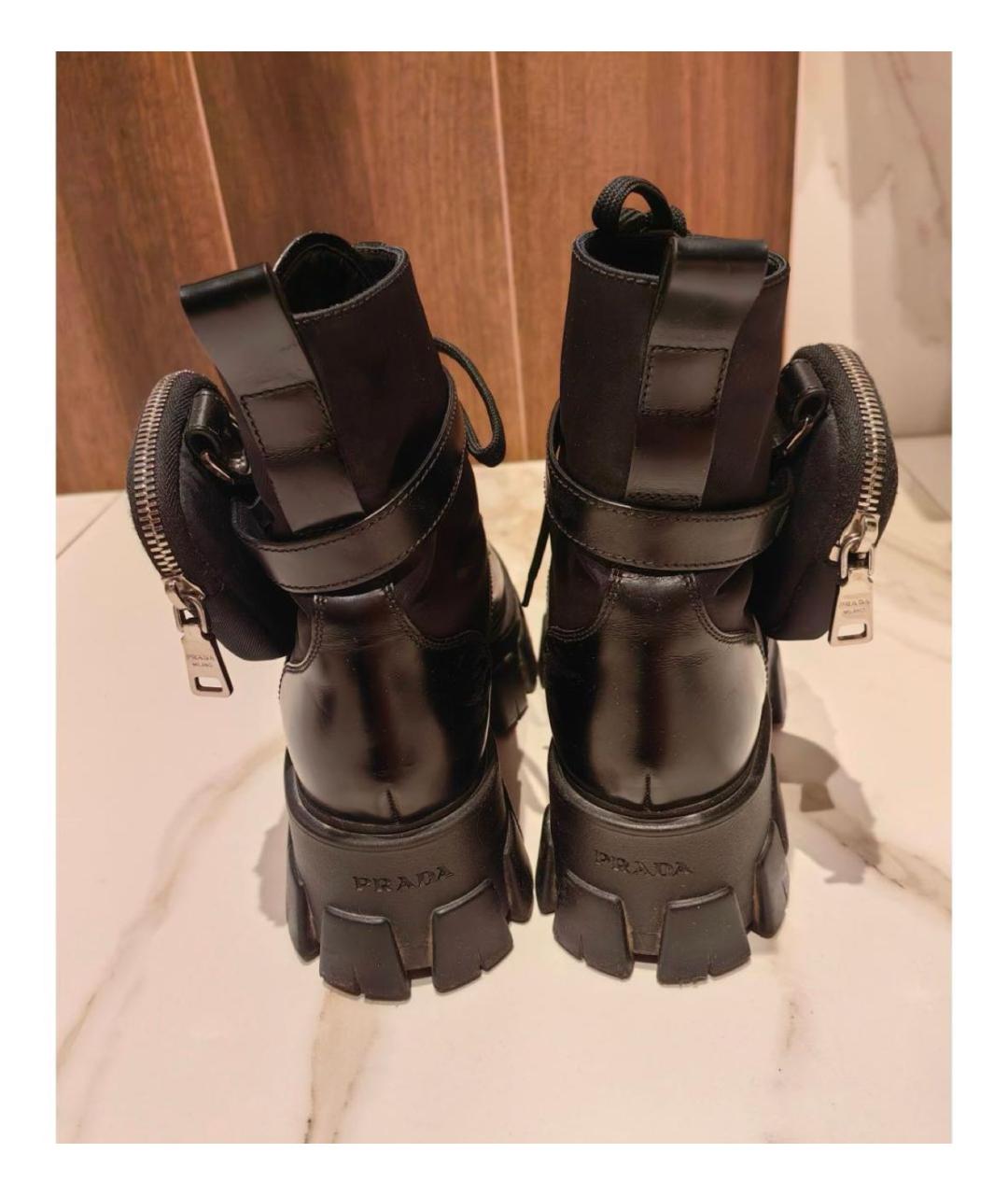 PRADA Черные кожаные ботинки, фото 4