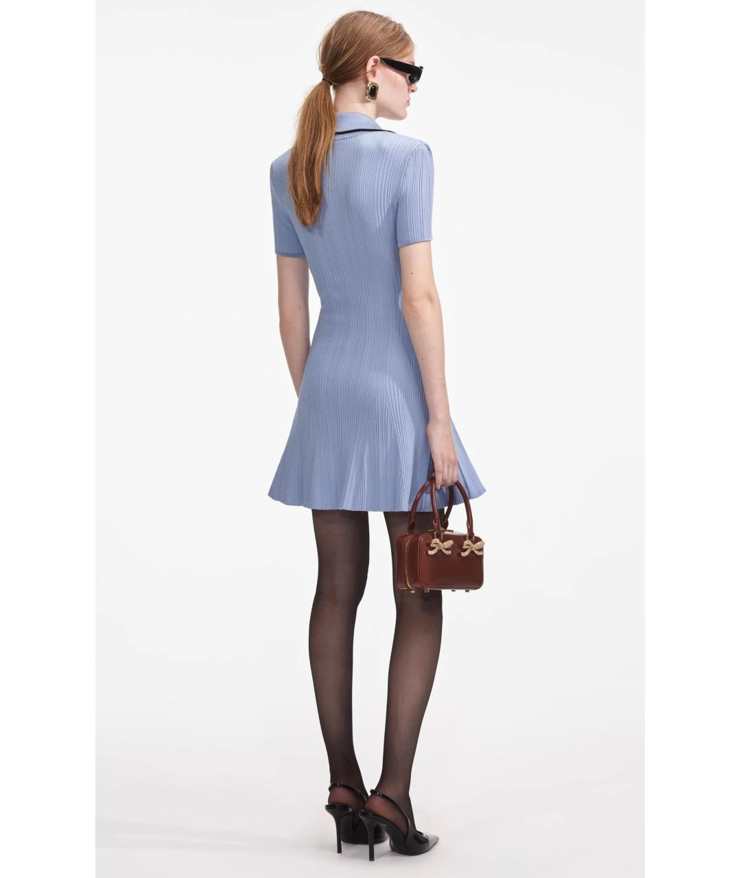 SELF-PORTRAIT Голубое коктейльное платье, фото 4