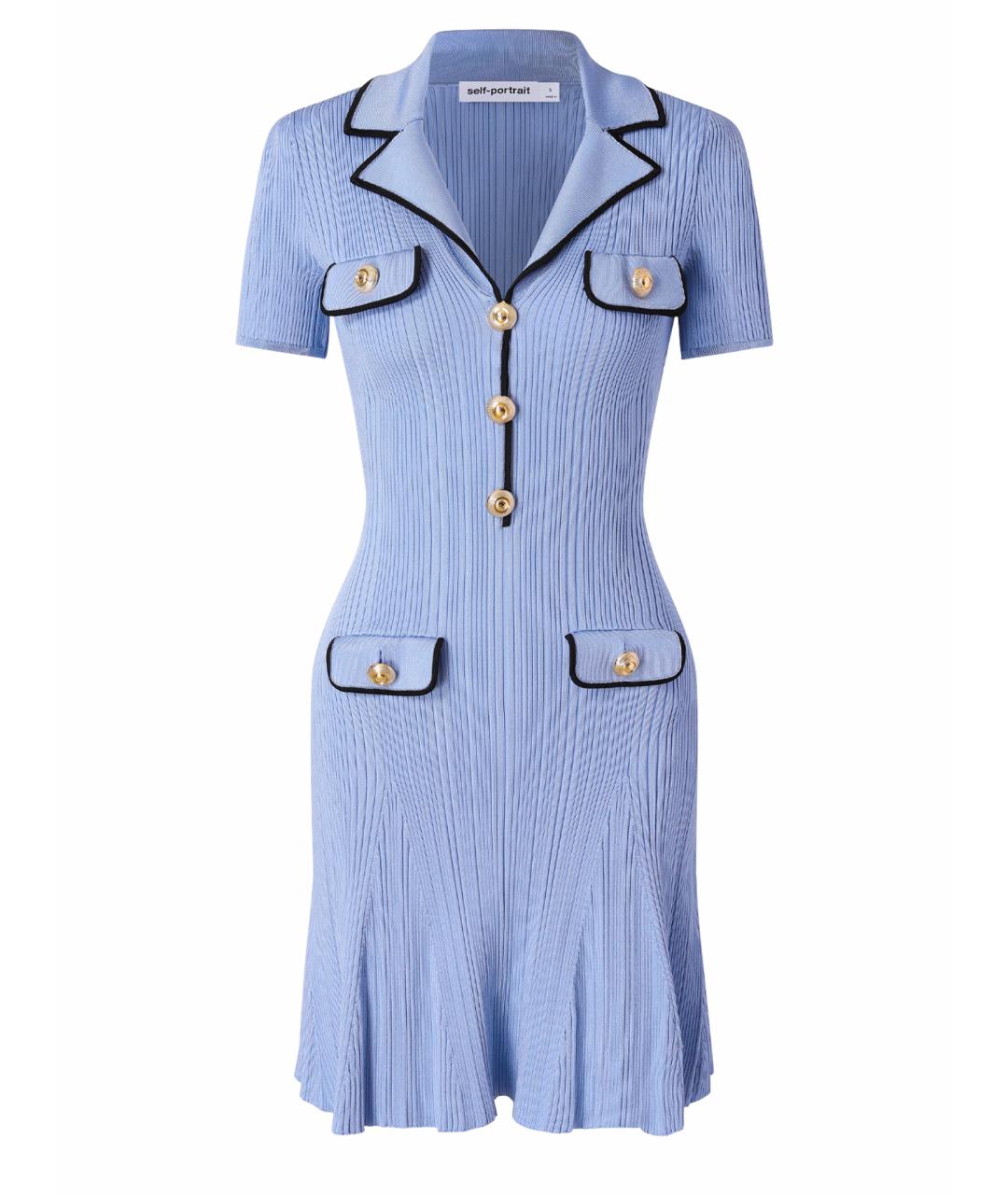 SELF-PORTRAIT Голубое коктейльное платье, фото 1