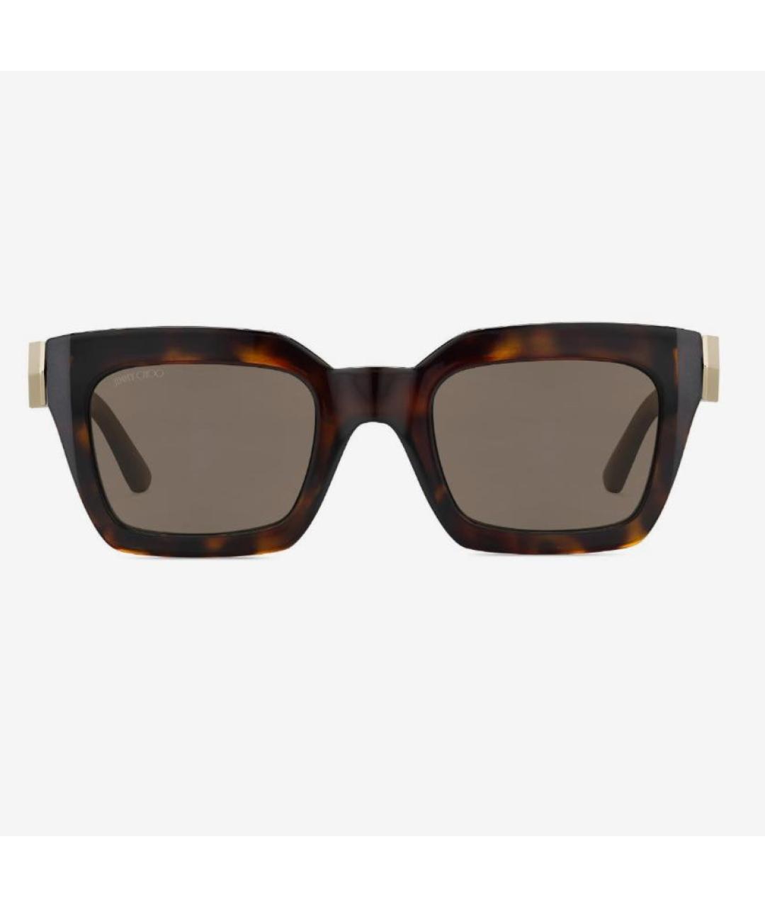 JIMMY CHOO Коричневые пластиковые солнцезащитные очки, фото 3