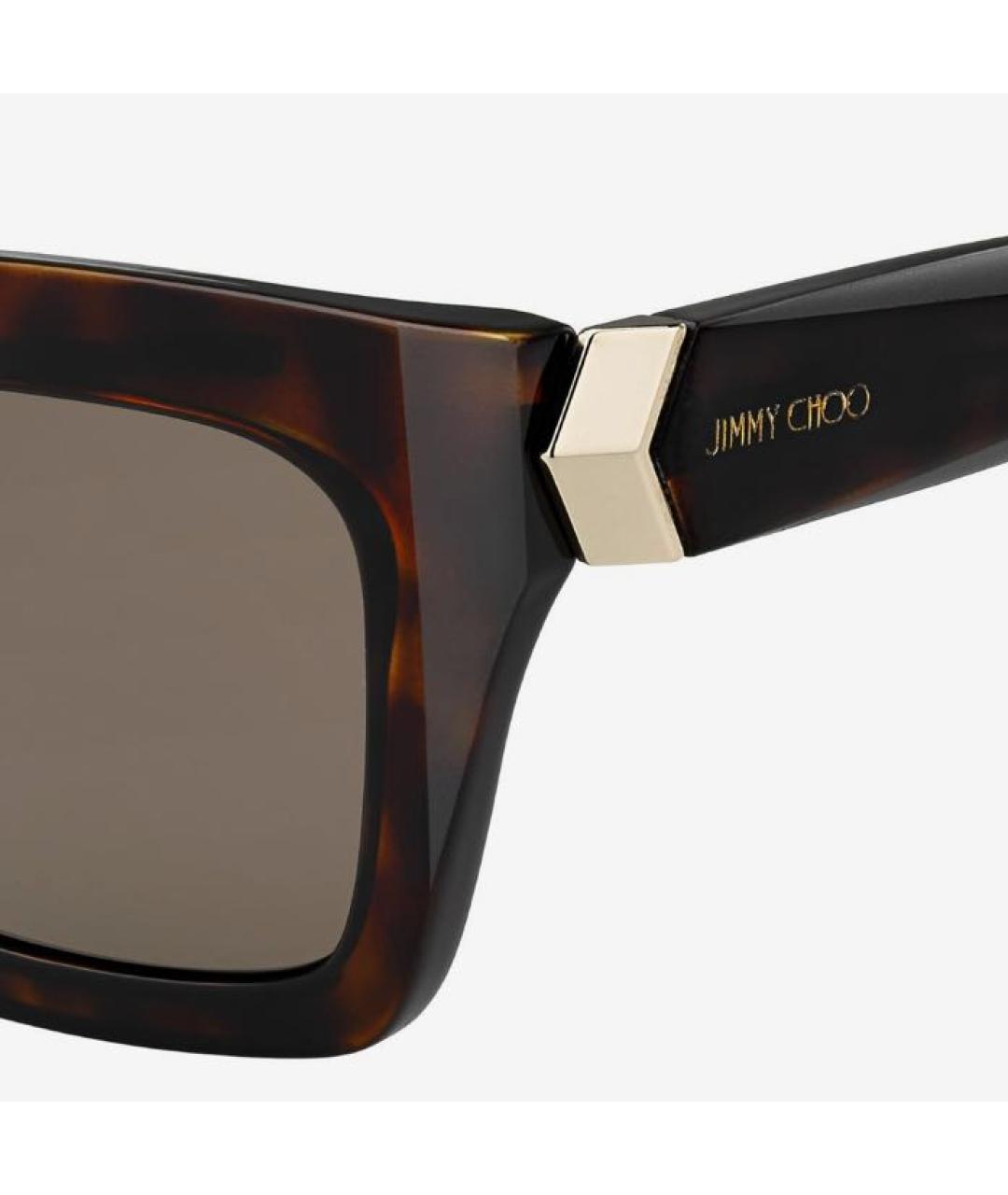 JIMMY CHOO Коричневые пластиковые солнцезащитные очки, фото 4