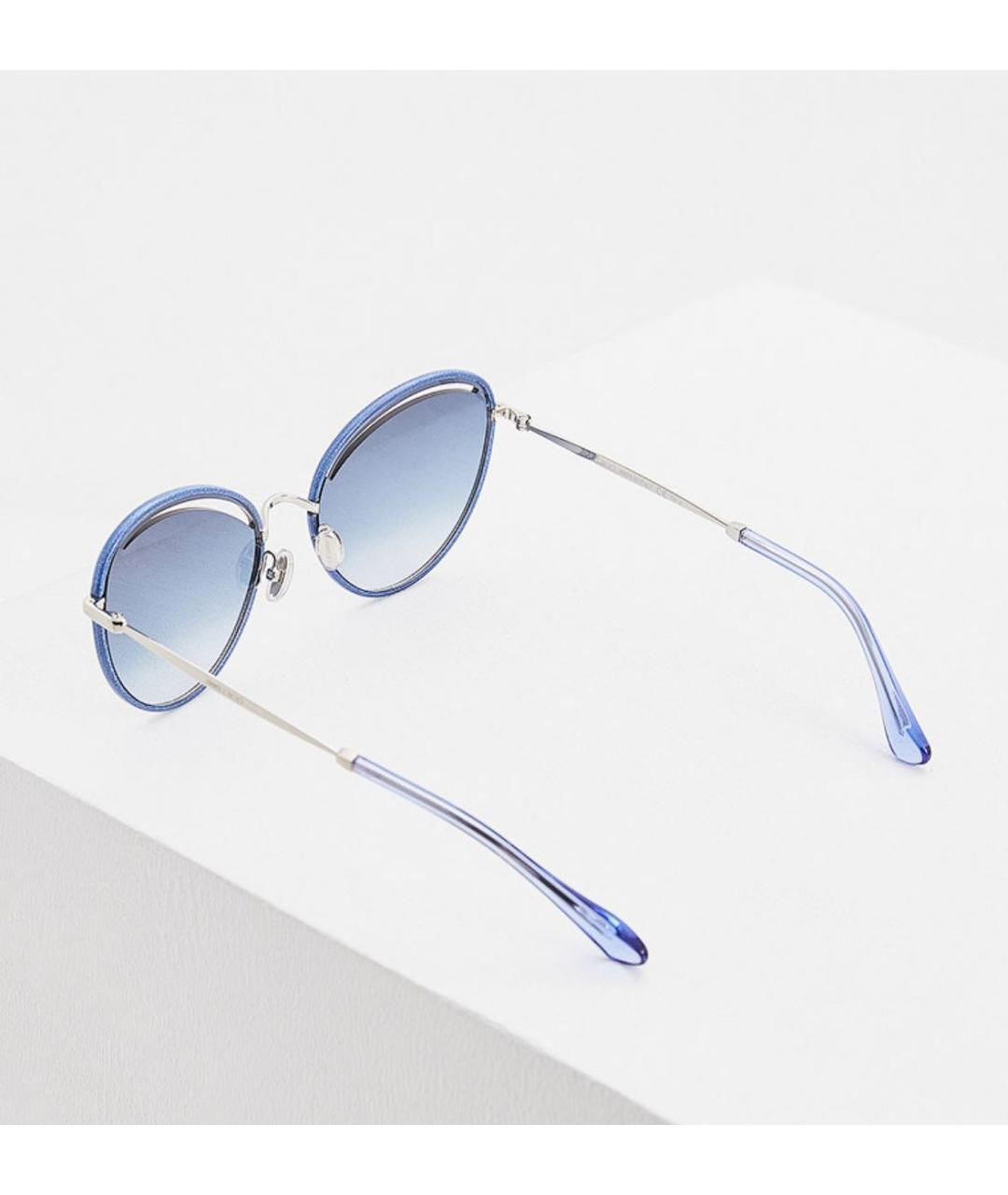 JIMMY CHOO Синие металлические солнцезащитные очки, фото 4