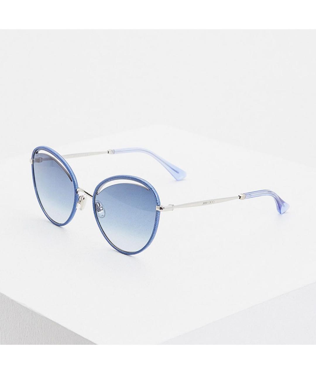 JIMMY CHOO Синие металлические солнцезащитные очки, фото 6