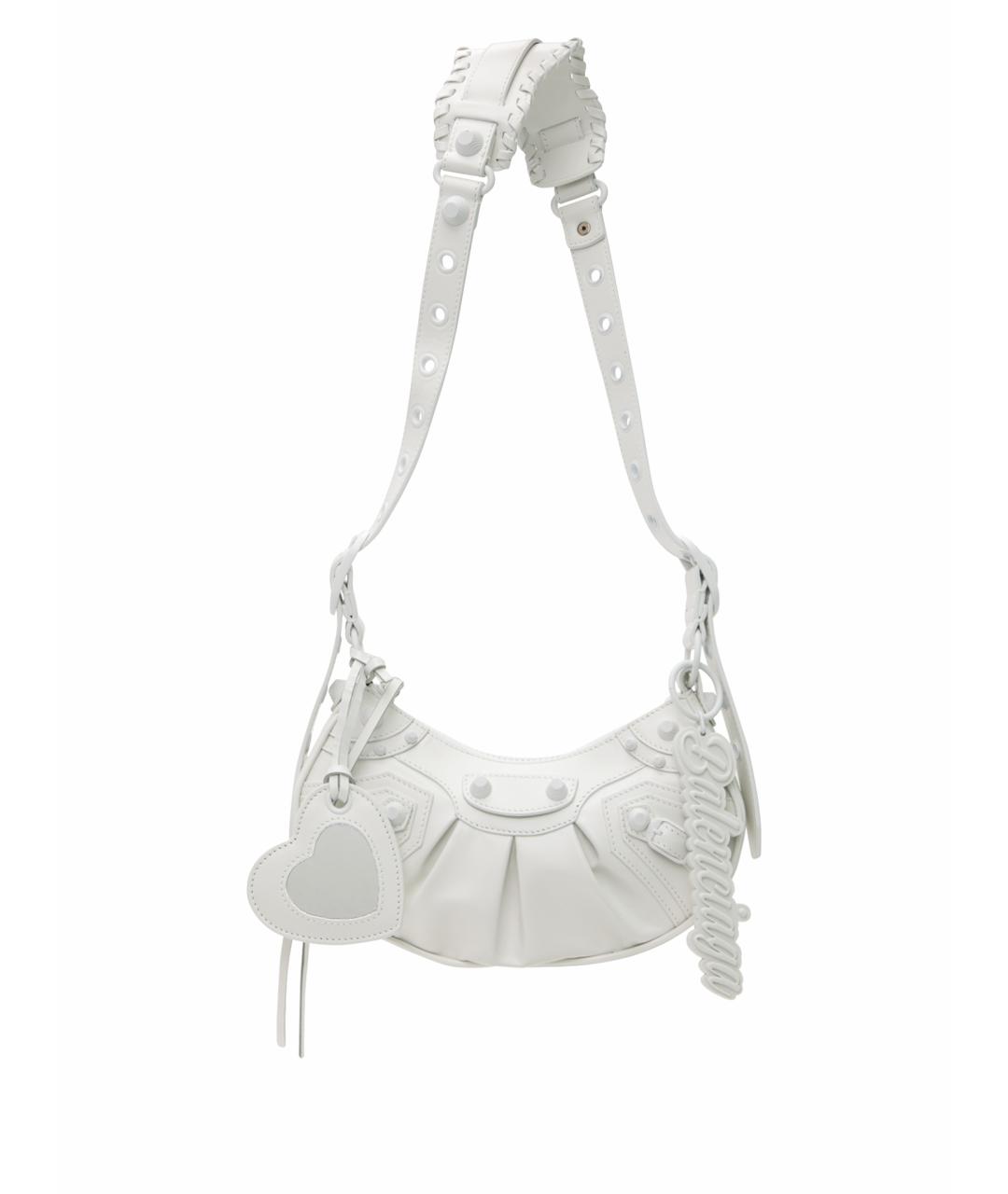 BALENCIAGA Белая кожаная сумка через плечо, фото 7