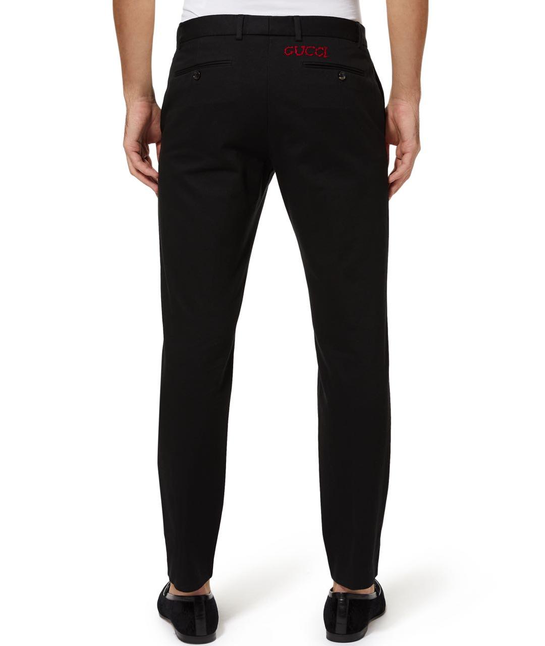 GUCCI Темно-синие хлопковые брюки чинос, фото 8