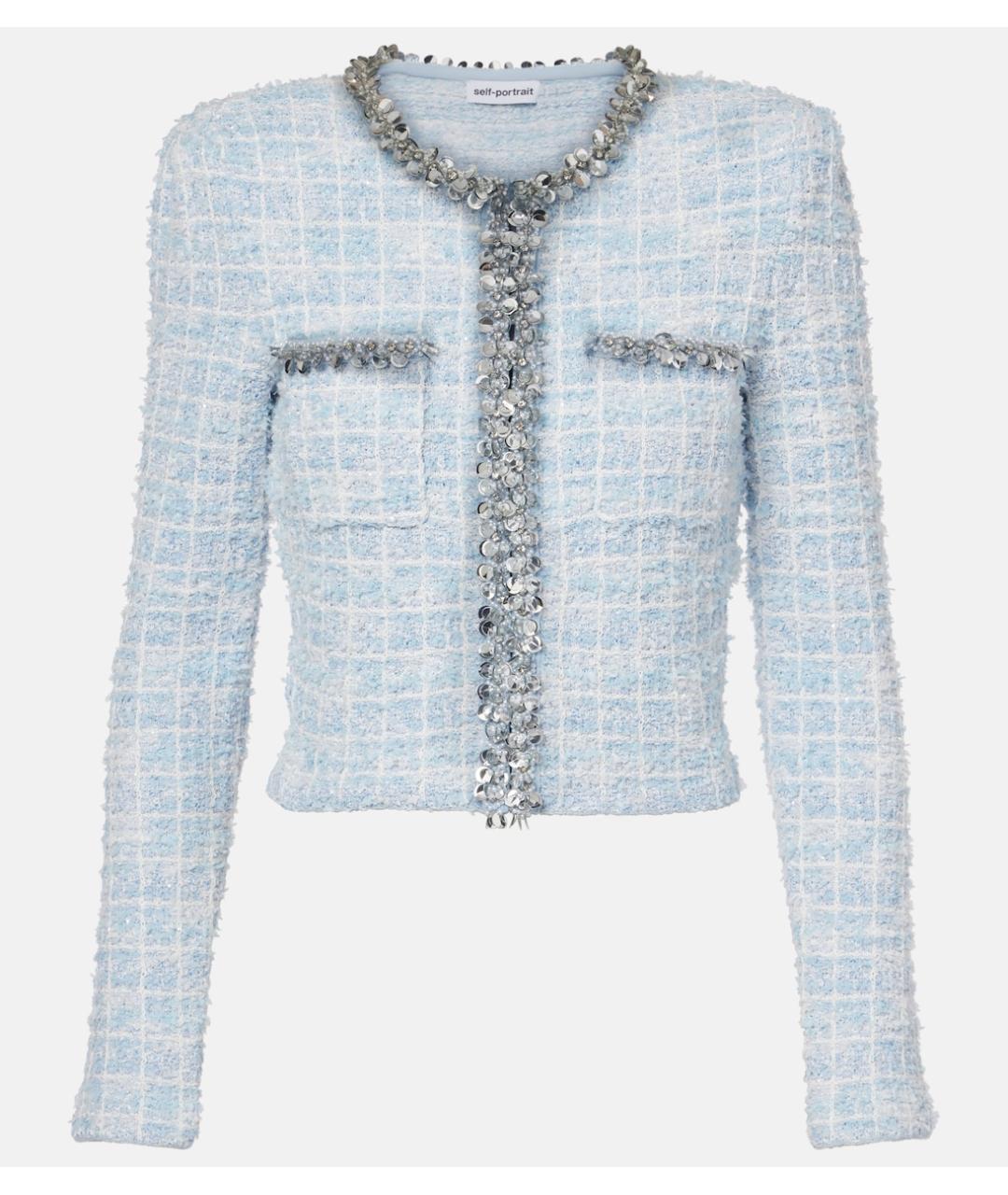 SELF-PORTRAIT Голубой жакет/пиджак, фото 10