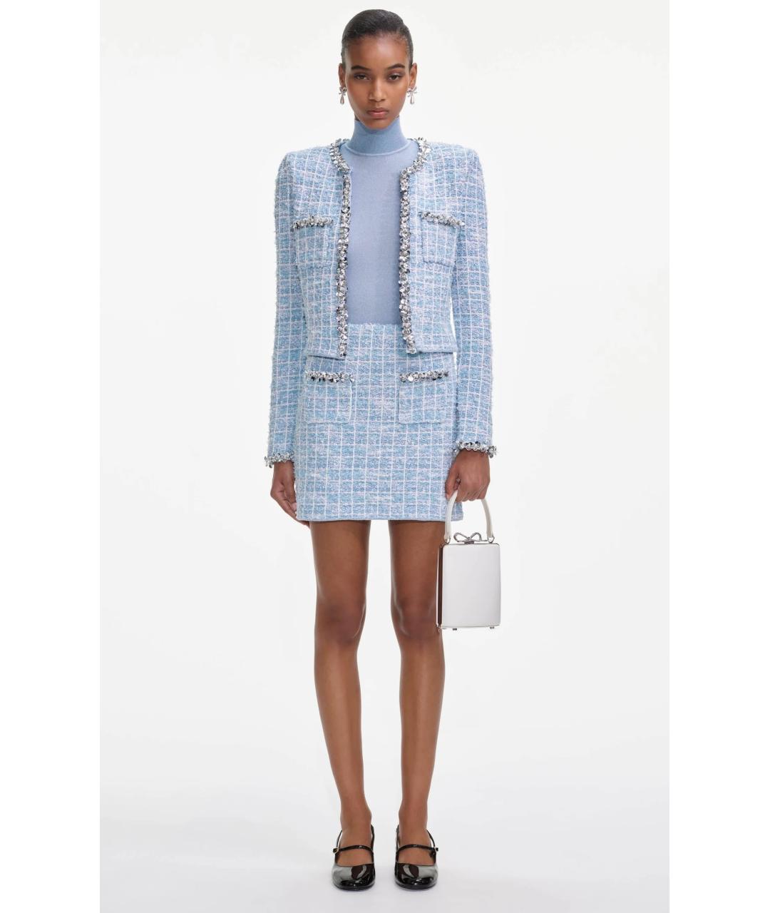 SELF-PORTRAIT Голубой жакет/пиджак, фото 3