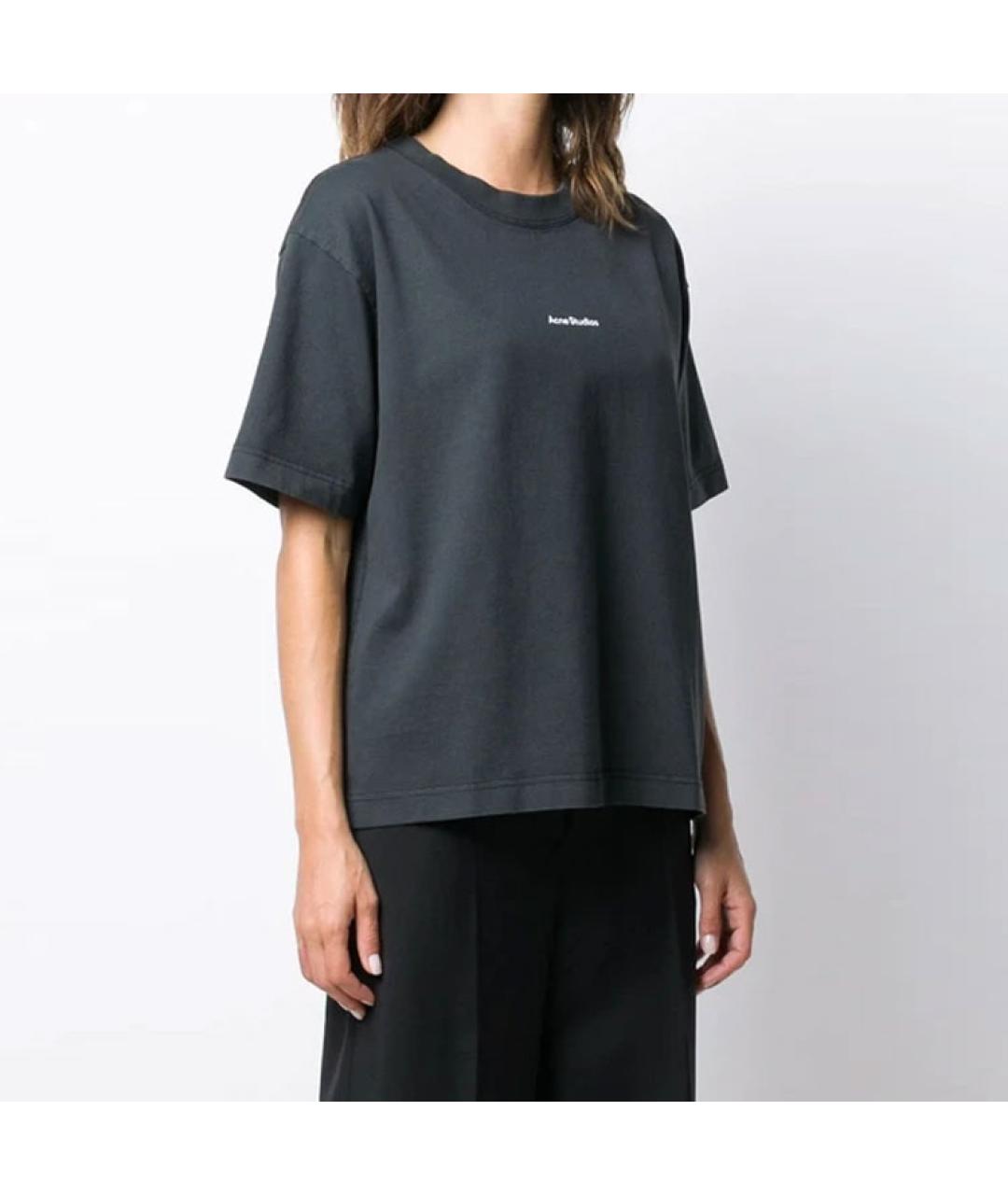 ACNE STUDIOS Черная хлопковая футболка, фото 4