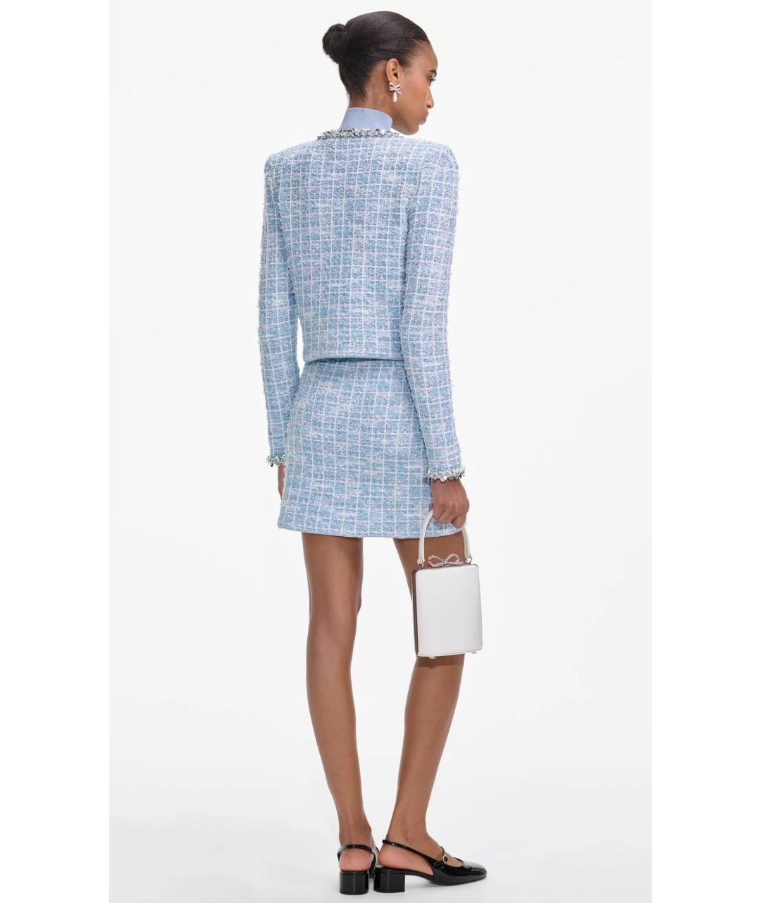 SELF-PORTRAIT Голубая юбка мини, фото 5