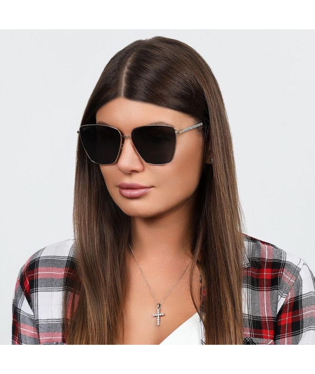 JIMMY CHOO Серые металлические солнцезащитные очки, фото 6