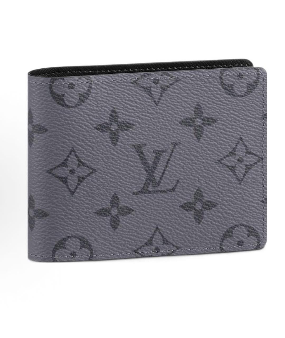 LOUIS VUITTON Серый кожаный кошелек, фото 4