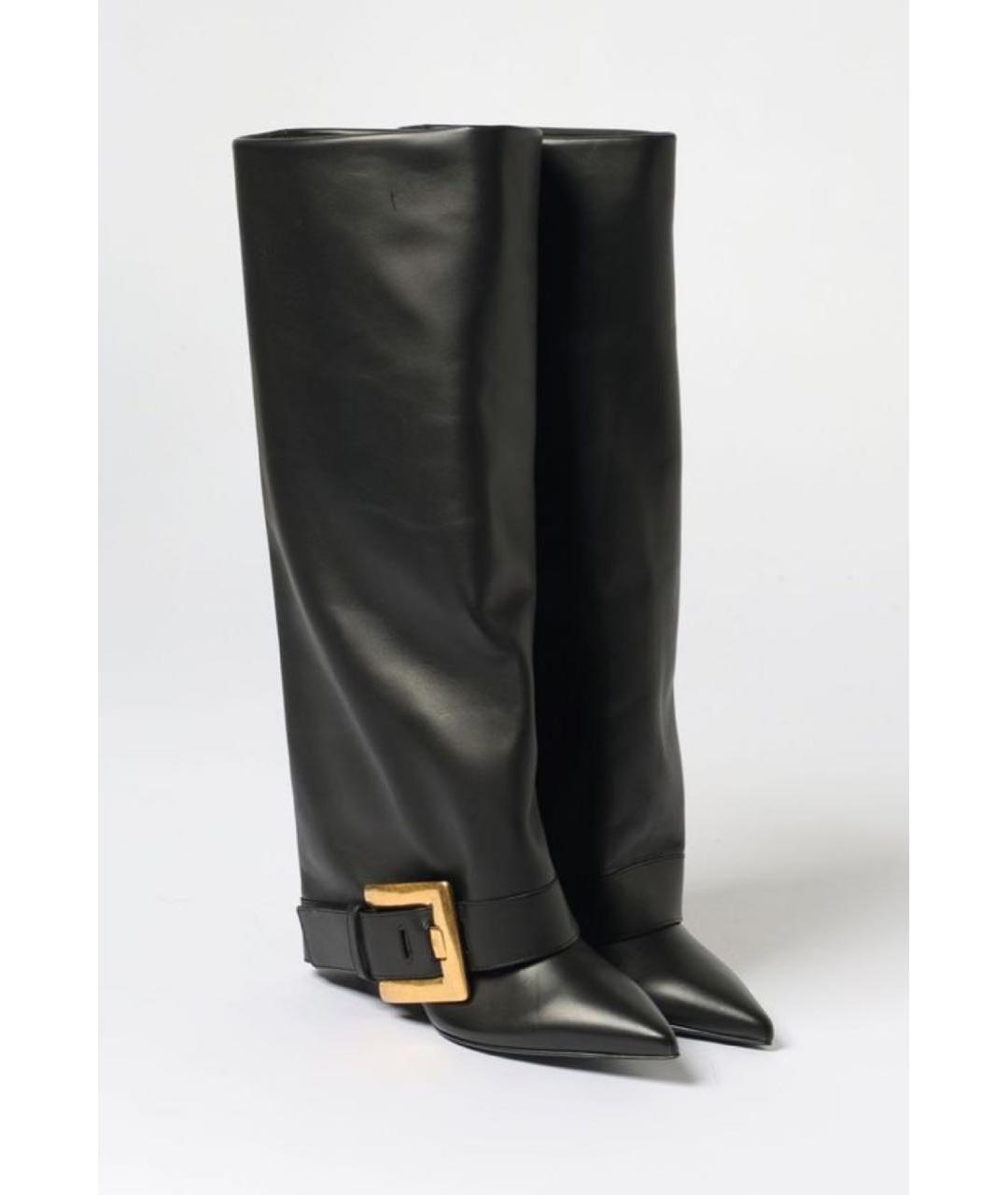 BALMAIN Черные кожаные сапоги, фото 4