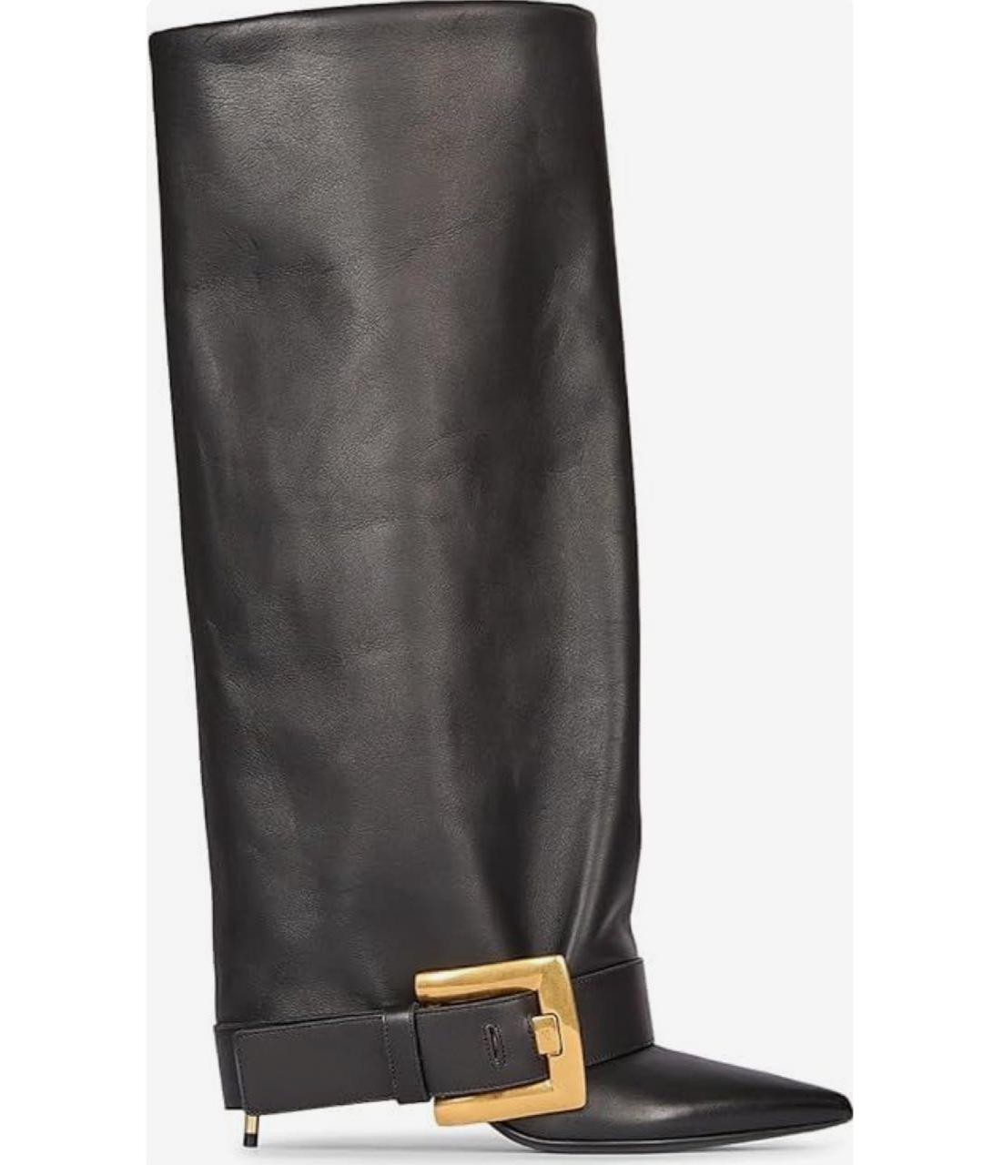 BALMAIN Черные кожаные сапоги, фото 6