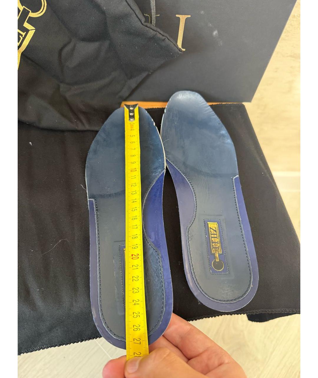 ZILLI Коричневые низкие кроссовки / кеды из экзотической кожи, фото 7